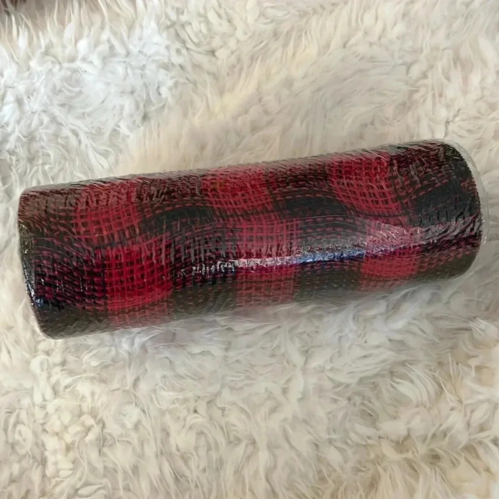Polypro Buffalo‎ Plaid Red/Black Weatherproof Mesh Ribbon